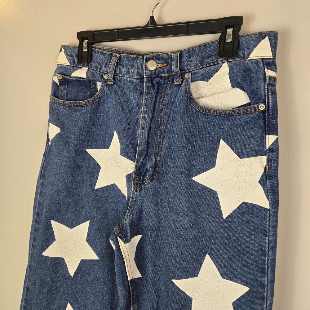 BDG Low-Rise Tapered Baggy Jean Star Print 27 W 28 L Streetwear Skater Punk USA - Picture 2 of 11